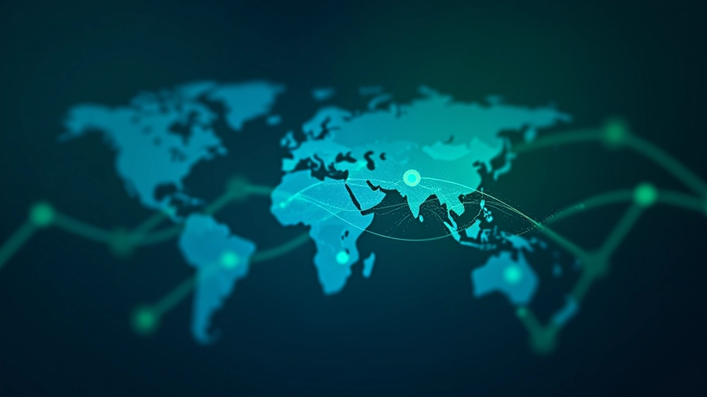 Global capital flow visualization with interconnected financial networks and data streams