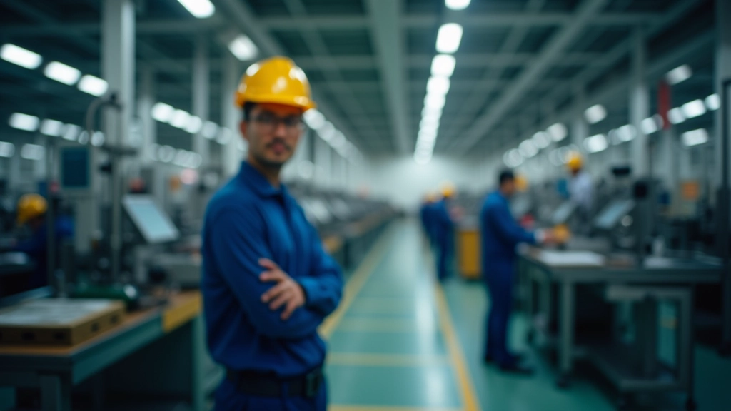 Modern manufacturing facility with machinery and workers, representing Malaysian export sector